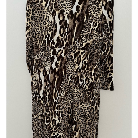 Chico's Black Label Leopard Print Wrap Dress sz 8 - Picture 8 of 12